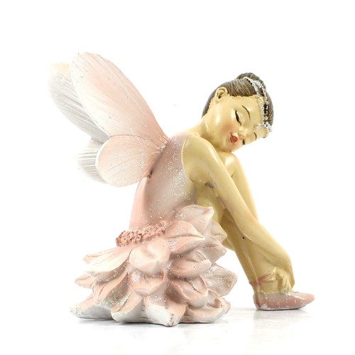 Glitter Fairy Ballerina Dancer Resting Figurine Ornament Statue Fairies Decor - Picture 8 of 18