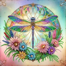 Partial Drill Dragonfly Adult Diamond Painting Kit with Diamond Art Supplies