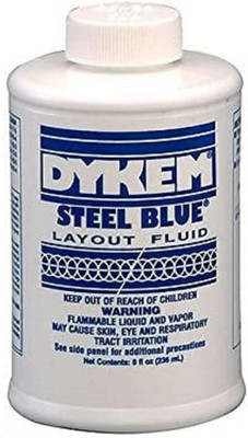 Layout Fluid Blue, 8 Oz. Can and Brush in Cap. Machinist Dye for Metal Layout Wo
