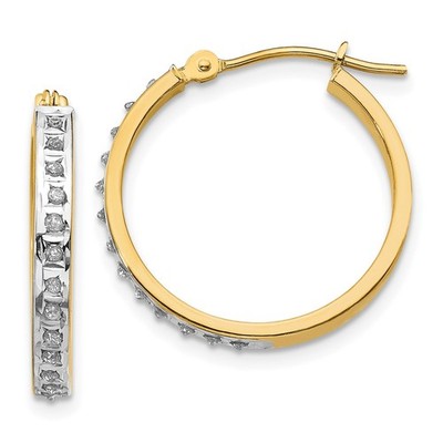 14 Karat Gelbgold Diamant Faszination Runde Klapp Creolen für Damen