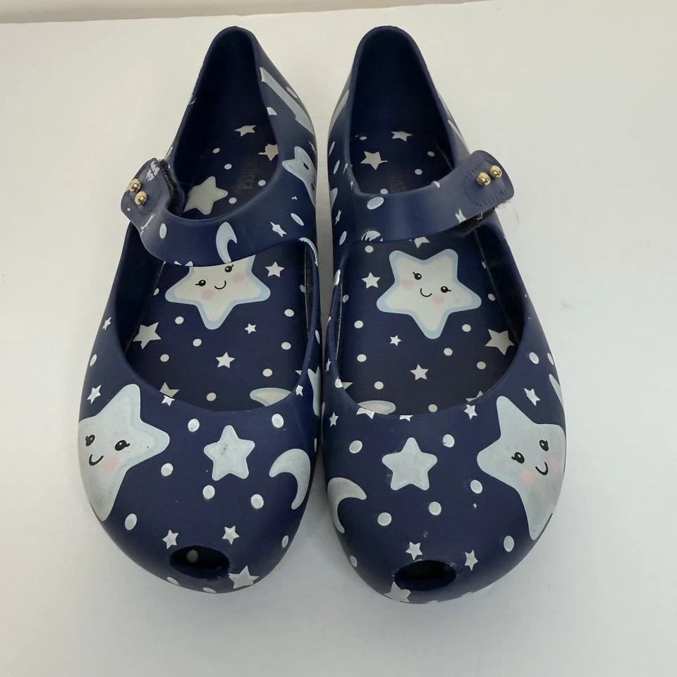 Mini Melissa Ultragirl Estrellas Luna Brilla en la Oscuridad Mary Janes Azul Marino Talla 12 Foto 3 de 4