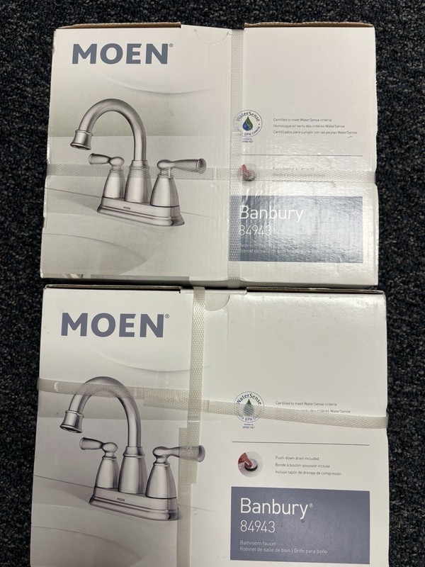 MOEN Banbury 84943 Centerset Double Handle Bath Faucet Chrome NEW - 2 units 