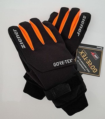 # BIke Winter Ziener SMU 18 GTX 8,5 Black Orange Bike Gloves Gore Tex #
