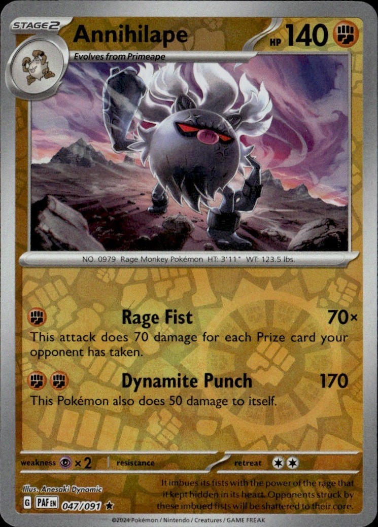 Annihilape - Holo Rare PAF SV: Paldean Fates 047/091 LP