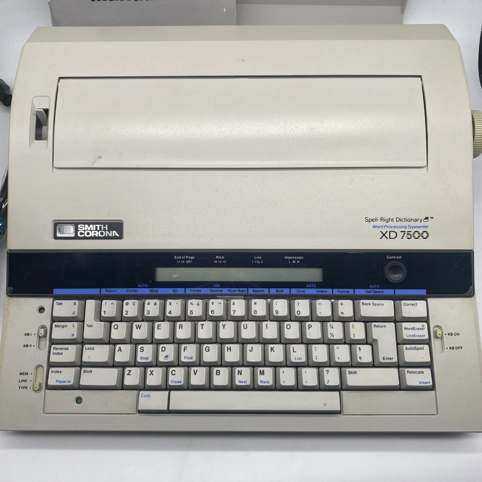 复古 Smith Corona XD 7500 打字机 已测试 带保护套和手册 — 第 2/4 张图片