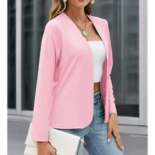 Women Plus Size Casual Blazer Open Front Long Sleeve Work Office Cardigan Jacket