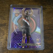 2023-24 Topps Finest - Common Scoot Henderson #77 Purple Checkerboard  /125 (RC)
