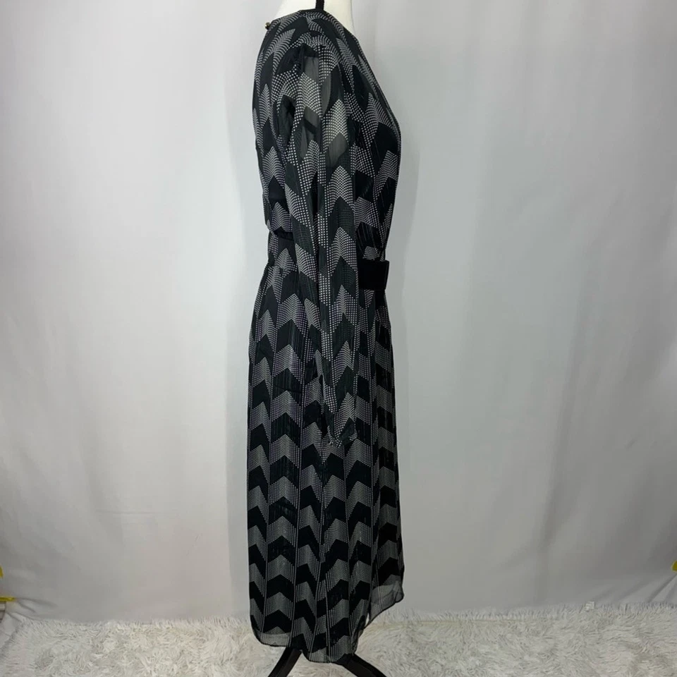 Vestido midi Ted Baker London Aselli Atlast doble división 2 EE. UU. 6 negro nuevo sin etiquetas Foto 3 de 4