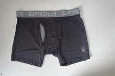 Men  s Spyder Gray Nylon-Spandex Mesh Boxer Brief - Sz. M