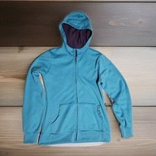 Women's Burton Dryride Full Zip Hoodie, Teal/Aqua/Blue/Purple- Size L