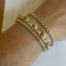 Stainless Steel Gold Chain Link Bracelet with Magnetic Closure  EUC  OS