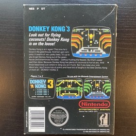 NES Donkey Kong 3 Arcade Classics, carrello CIB + manuale + scatola