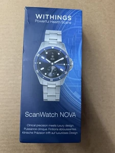 Withings 42mm ScanWatch Nova Hybrid Smart Watch Health ECG Temperature Blue