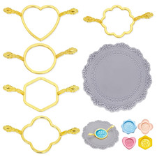 5 Pcs Metal Wax Seal Mold Gold Sealing Stamp Kit for 1 Inch Seal Stamp for Invit