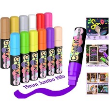Neon Car Window Markers - Easy Clean 15mm Jumbo Chalk Pens for Celebrations