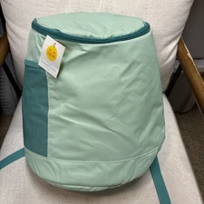 15 Cans/20.7qt Backpack Cooler - Sun Squad™ Aqua: Adjustable Straps, Zip Closure