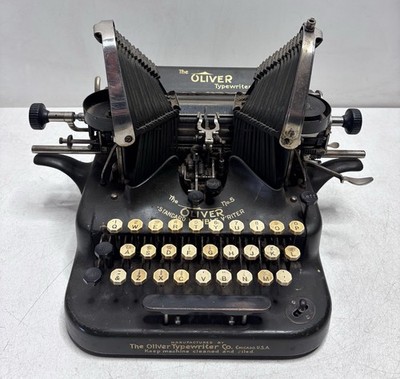 Antique Oliver No 5 Typewriter Standard Visible Batwing Writer USA 1908?