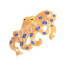 Novelty Blue-Ringed Octopus Big Claw Clips for Women, Cellulose Acetate