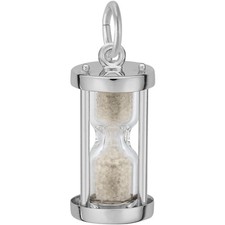 Hourglass Charm - Metal - Sterling Silver