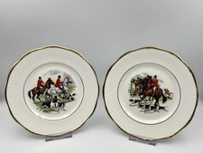 Set Of Two Pall Mall Ware Hunting Scene Plates English Bone China 21cm