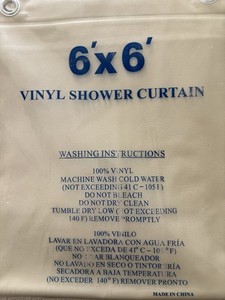 Shower Curtain  Thick Vinyl 72 x 72 Beige Metal Grommets Machine Wash Industial