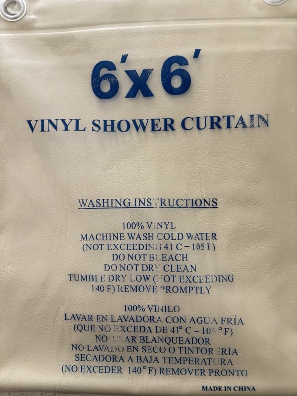Shower Curtain  Thick Vinyl 72 x 72 Beige Metal Grommets Machine Wash Industial