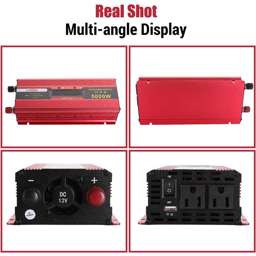 Grande 5000W Inverter Auto Display LED DC 12V 24V a AC 110V Convertitore Solare Camper - Foto 17 di 45