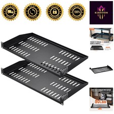 1U Vented Rack Shelf, 10" Deep, Supports 50 lbs - Ideal for Network Gear