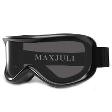 MAXJULI Kids Ski Goggles - Helmet AGE 0-4, Black Frame Grey Lens Vlt 5.1 