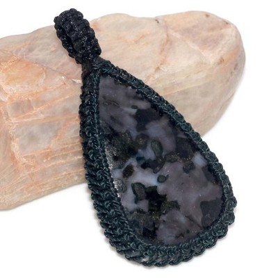 Macrame Thread Merlinite Pendant 2.1'' Best Seller Gift Limited Stock Deal GW