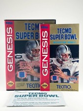 Tecmo Super Bowl (Sega Genesis, 1993) Box, Manual and Quick Reference Guide ONLY