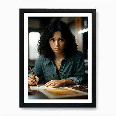 Girl Writing~ Escape Clause ~ Reima Framed Wall Art Poster Canvas Print Picture