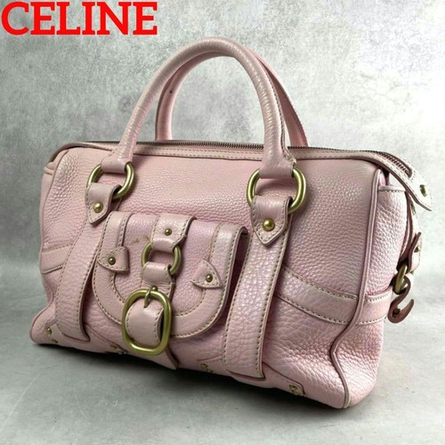 Celine Mini Boston Bag Leather Pink Y2K Archive Used