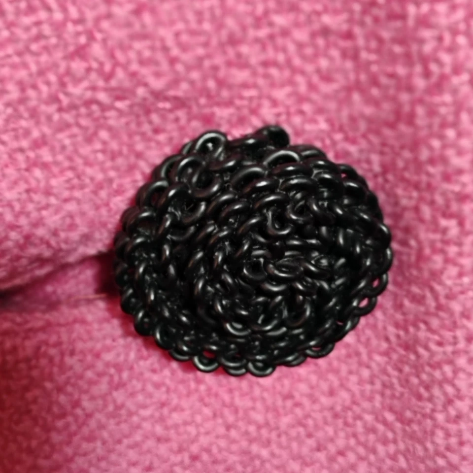 Abrigo Columpio Vintage Años 60 Mujer L Rosa Chicle Manga 3/4 Jackie O Mod Talla Grande Foto 3 de 4