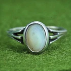 Size 7, Vintage sterling 925 silver handmade ring with mother of pearl inlay