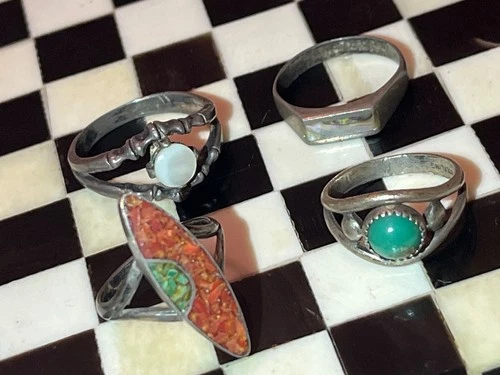 Vintage pawn southwest & more sterling silver ring lot 040426bB@ZDE