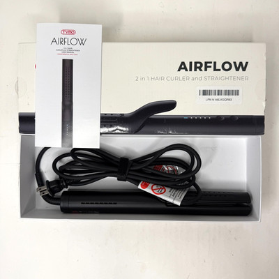 TYMO AIRFLOW 2-in-1 Hair Curler Straightener Ionic Titanium Black Electric