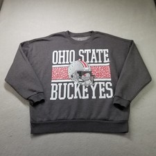 Ohio State Buckeyes Sweatshirt Mens Size M Oversized Gray Crewneck Soft Gameday