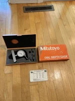Mitutoyo Dial Depth Gauge No.2902-08 0-200m 0.01mm Gage Japan 10 pc. set w/Case