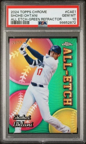 2024 Topps Chrome SHOHEI OHTANI - All-Etch Green Refractor #22/99 #CAE-1 PSA 10