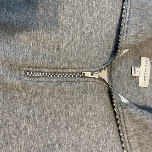 Children’s Large Grey 1/4 Zip Cotton Pullover With Pockets soft and comfortable - Picture 3 of 9