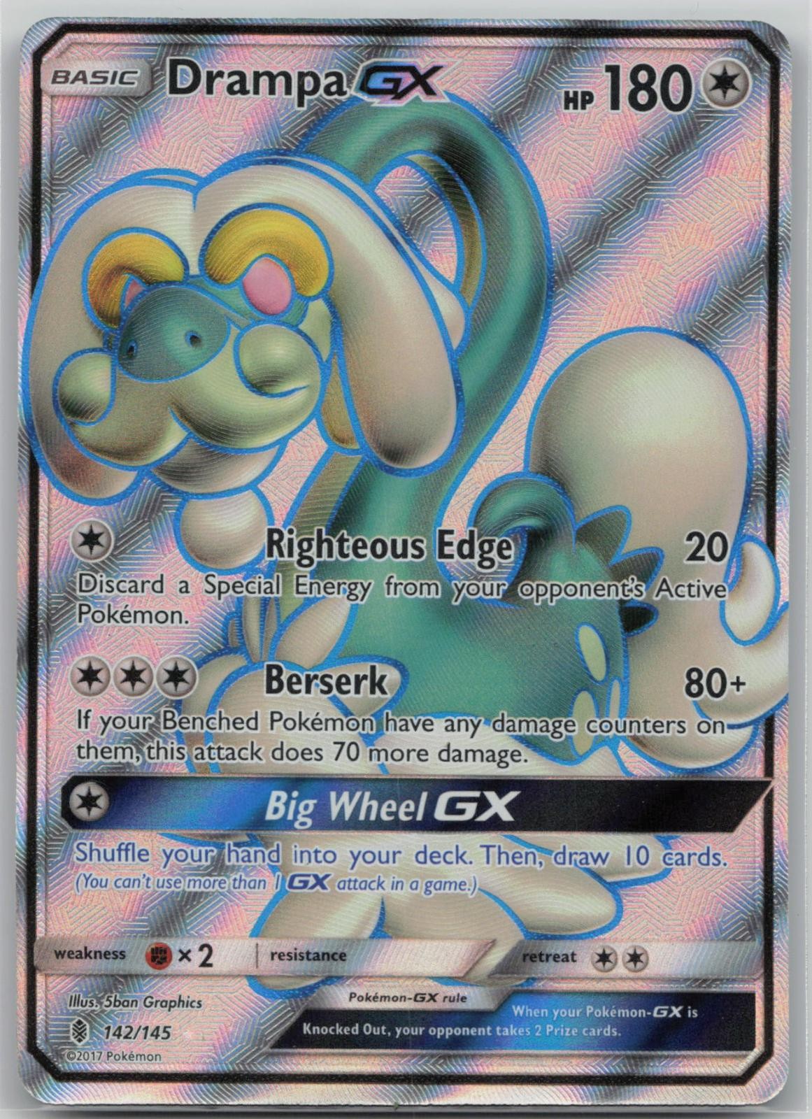 Drampa GX (Full Art) 142/145 Holo Ultra Rare Guardians Rising Pokemon Near Mint