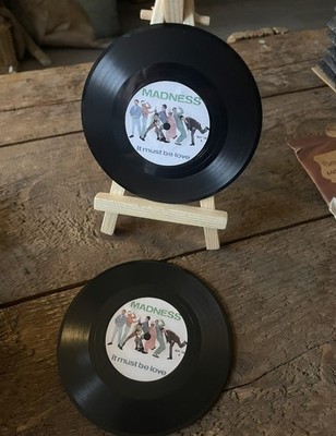 Madness it must be love LP Vinyl Record Music Set Of 2 x drink Coasters. 
