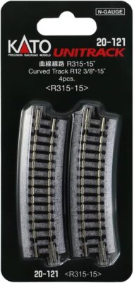 Rail courbe R 315-15°, 4 pièces - KATO 20-121 - N 1/160 Rail courbe R 315-15°, 4 pièces - KATO 20-121 - N 1/160