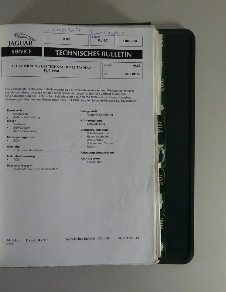 Boletín De Servicio Técnico Jaguar XK8 (X100) / XJ V8 (X308) Año 1997-2003 - Imagen 4 de 4