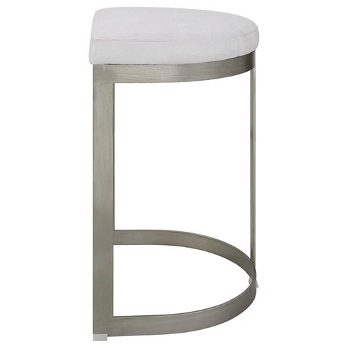 Uttermost Ivanna 26" Contemporary Metal and MDF Backless Counter Stool in Silver - Picture 6 of 10
