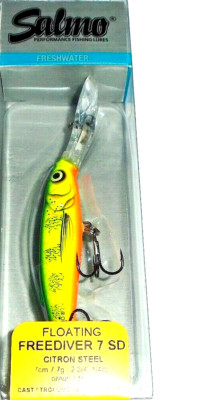 Salmo 7SD Freediver Crankbaits   (Citron Steel-2.75'')