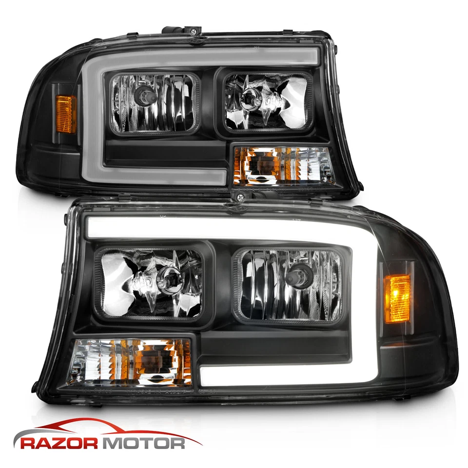 1998-2004 For Dodge Durango/Dakota Black Super Bright LED C Bar Headlights - Image 3 of 4