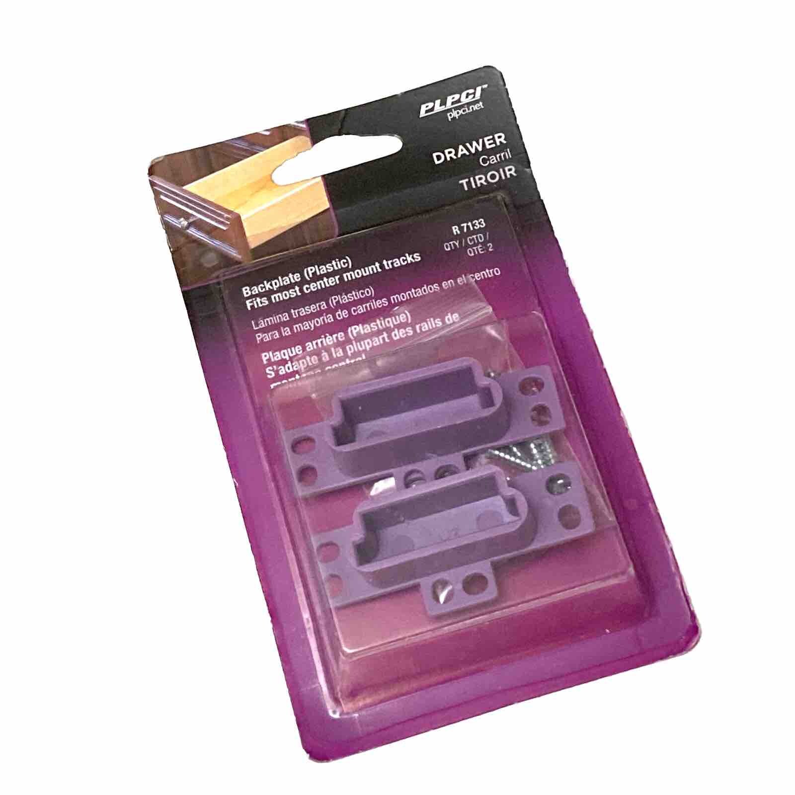 2 PIECE PLPCI  1-1/4 in. L Plastic Center Guide Rail Drawer Track Back Plate