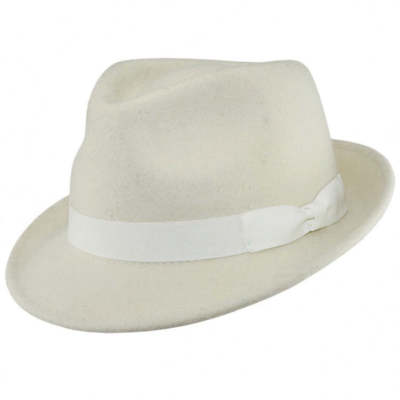 Unisex Herren Damen Vintage klassisch 100 % Filz Wolle Trilby Hut Fedora Stil 4 Größen